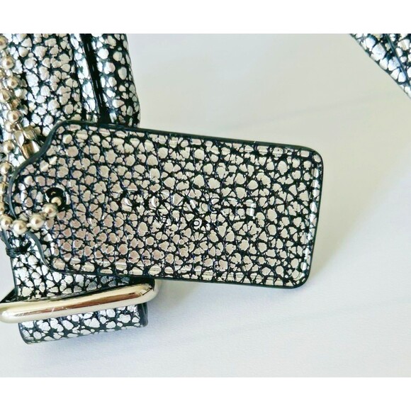 COACH Mini Campus Backpack In Hologram Pebble Leather Silver Metallic - Picture 4 of 8